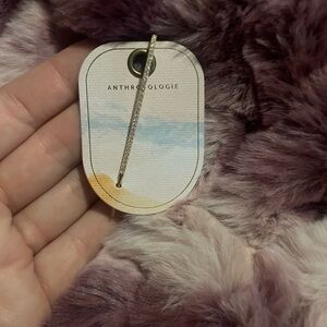 💎 Anthropologie Gold Rhinestone Slim Pin Single Earring Over Ear Cuff NWT